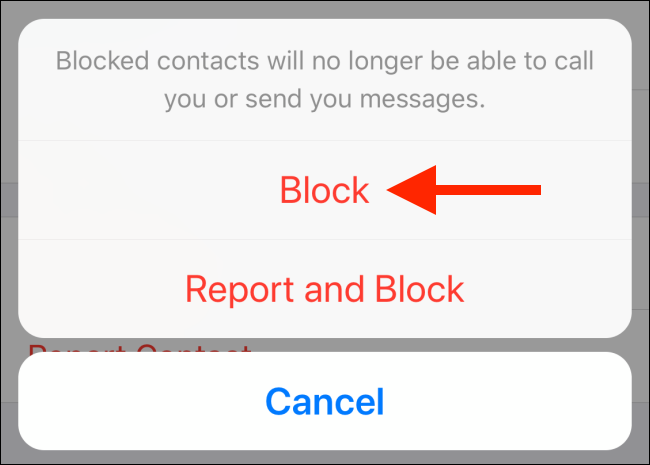 Select Block option from popup