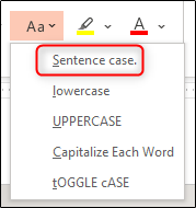 Select the Sentence Case option