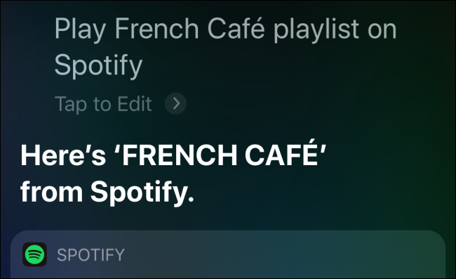 Spotify paying the playlist in Siri