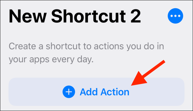 Tap on Add Action button