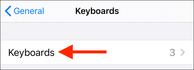 Tap on Keyboards option