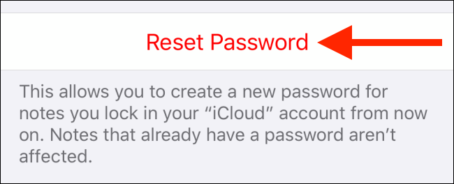 Tap on Reset Password
