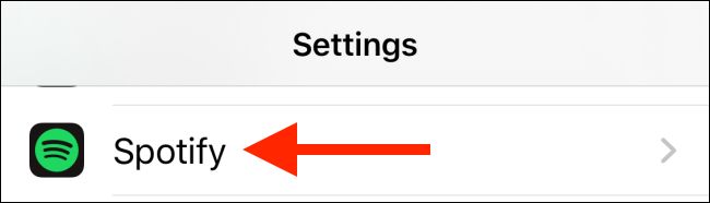 Tap on Spotify from Settings