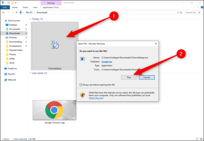 Windows 10 Installing Chrome