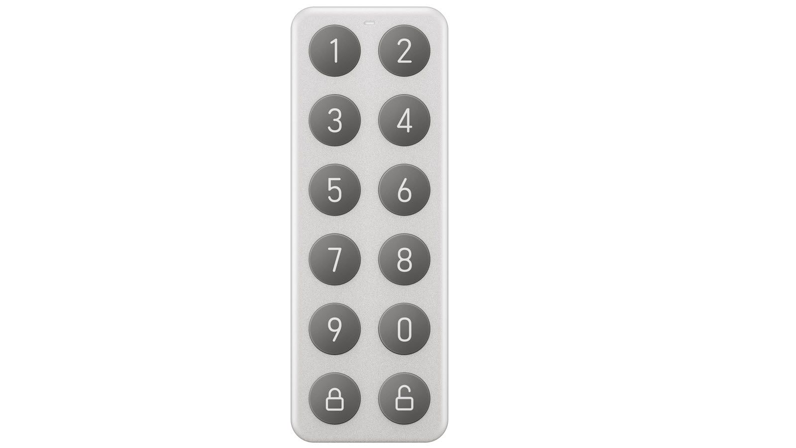 A small keypad with vertical rows of numbered buttons.