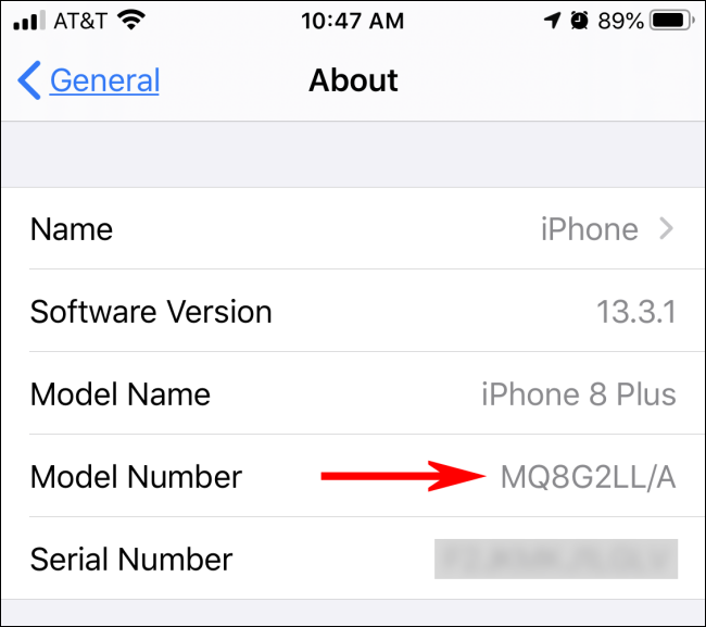 Find your iPhone model number