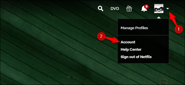 Accessing Netflix's account options