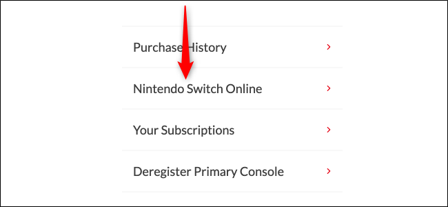 Nintendo Switch Online Page