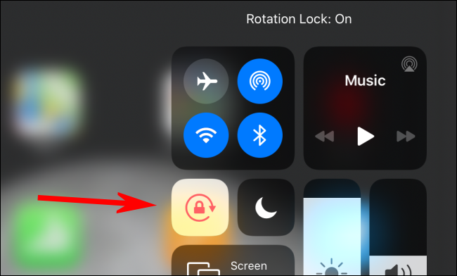 Rotation Lock enabled on iPad