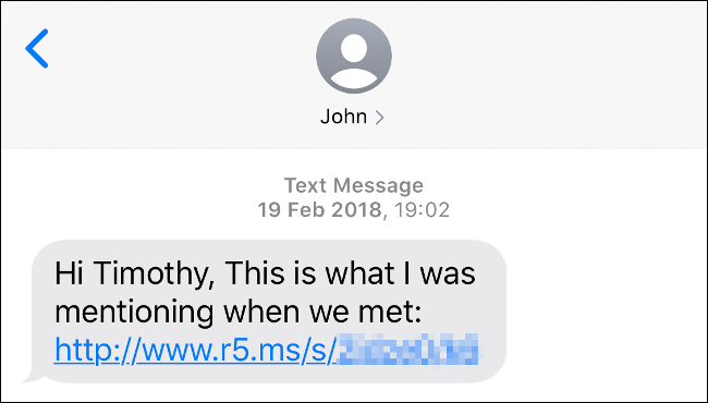 Text Message Scam with a Random Link