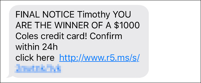 Example of Grammatical Errors in Text Message Scams