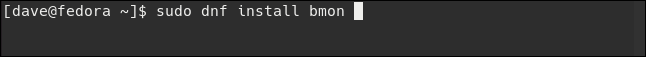 sudo dns install bmon in a terminal window