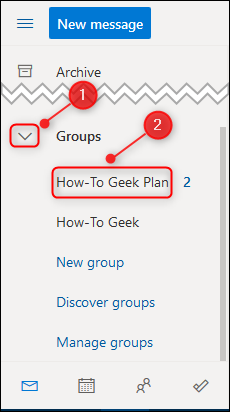 The plan in Outlook's Navigation pane.