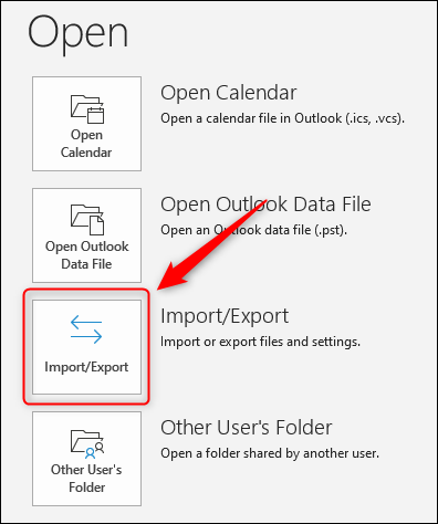 Outlook's &quot;Import/Export&quot; option.