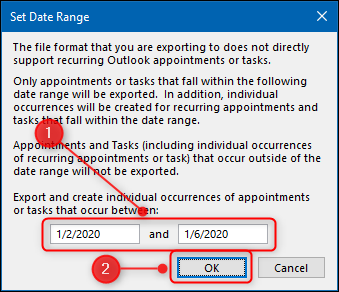 The &quot;Set Date Range&quot; panel with the Start and End Date fields highlighted.