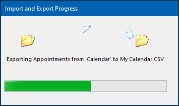 The export progress bar.