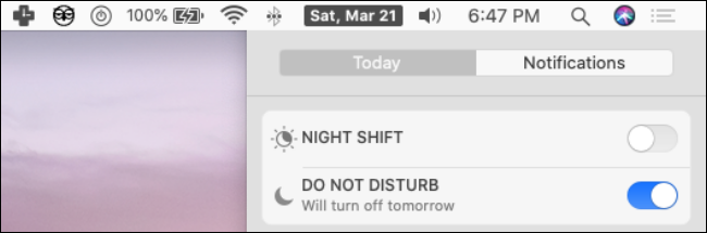 Do Not Disturb switch on Mac