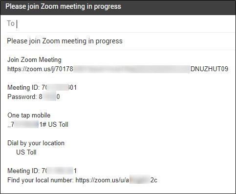 Email content for requesting someone to join a meeting