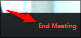 End meeting button