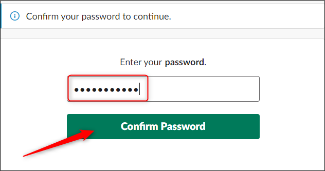 Enter and confirm password