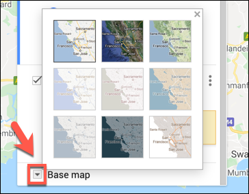 Choosing a custom base map layer style in Google Maps