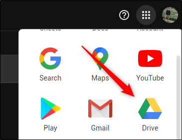 Google Drive from apps menu