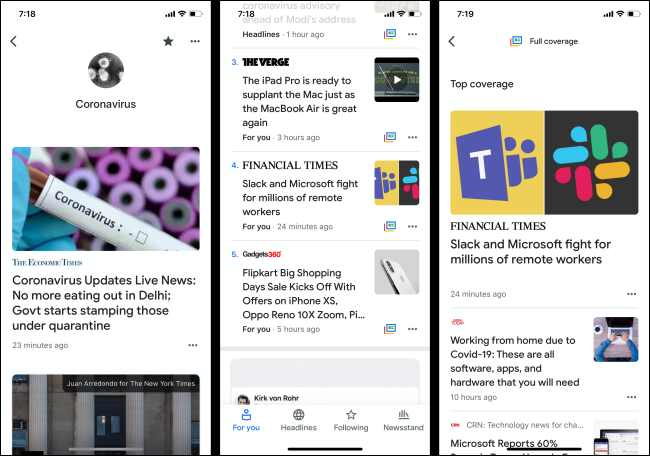 Google News app for iPhone and Android