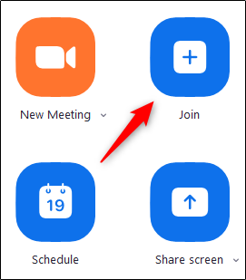 Join meeting button on home page