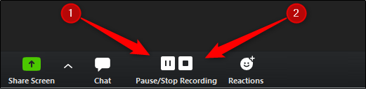 Pause and stop recording