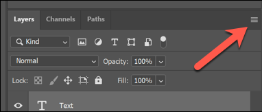 Press the Layers panel option menu button in the top-right to access layer merging options