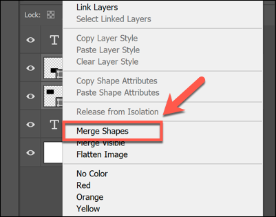 Right-click selected layers and click Merge Shapes or Merge Layers to merge them in Photoshop