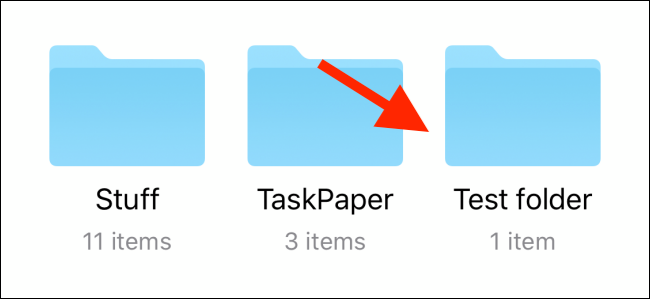 Tap and hold on the folder