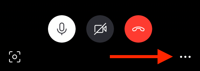 Tap menu button in call screen on iPhone