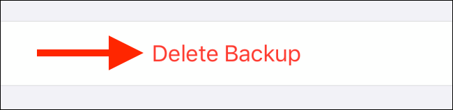 Tap on Delete Backup