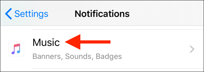 Tap on Music from Notifications section