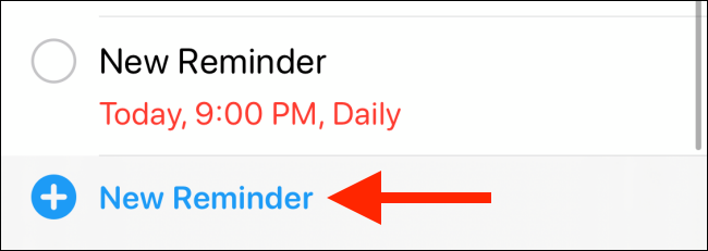 Tap on New Reminder