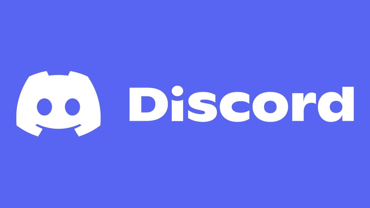 Discord Text and logo on Discord's unique blurple background. Header.