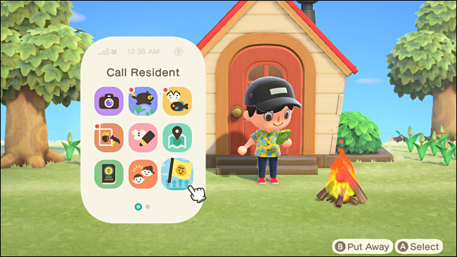 Select Call Resident in Animal Crossing: New Horizons