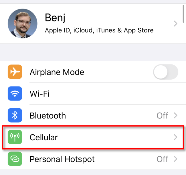 Cellular option on iOS