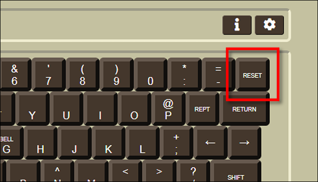 Click reset on the keyboard