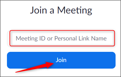 enter meeting id on web browser