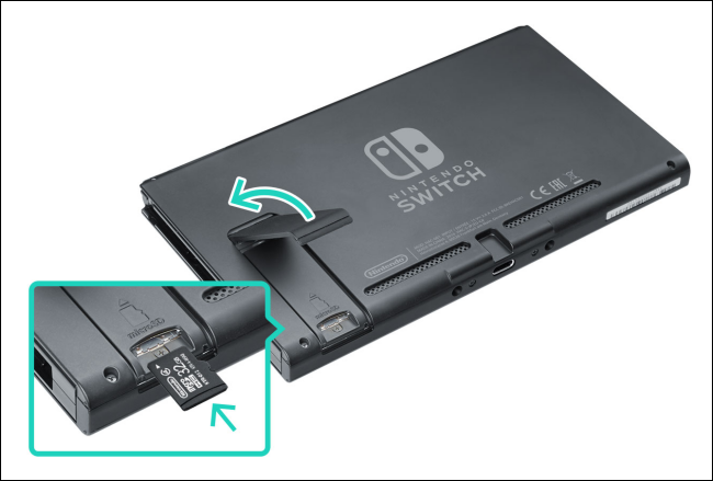 Nintendo Swtich microSD slot location