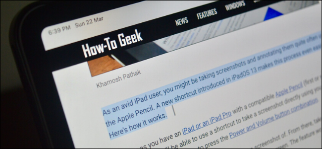 iPad Pro showing the text cursor in Safari