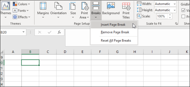 Excel - Page Breaks