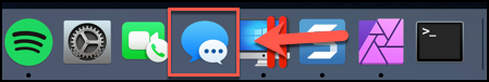 Click the &quot;Messages&quot; app on the Dock to launch the Messages app