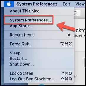 Click the Apple menu icon &gt; System Preferences to access the macOS System Preferences app