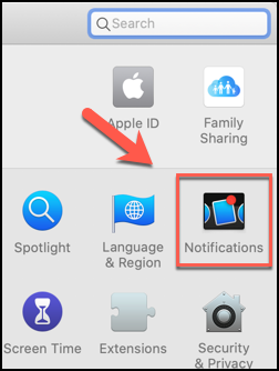 Click Notifications in the System Preferences app