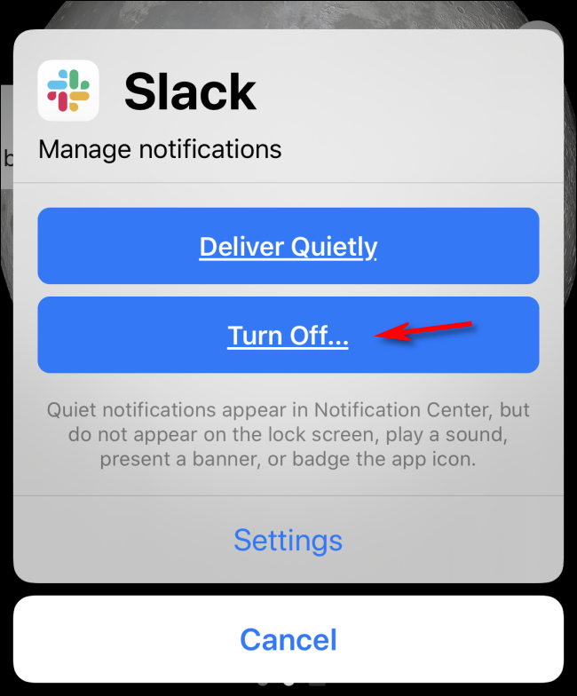 Turn off notifications in iOS