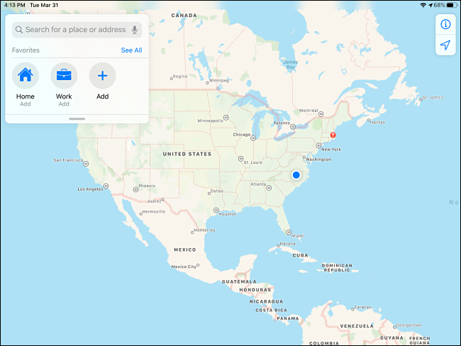 Maps on iPad