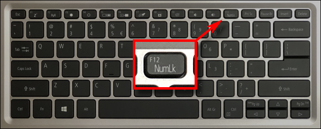 An example laptop numlock key